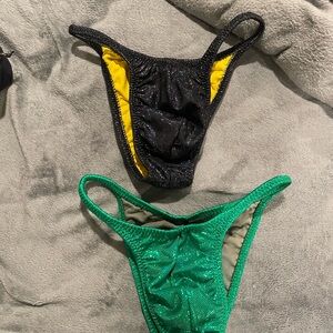 Men’s Bodybuilding Posing Trunks M Green and Black